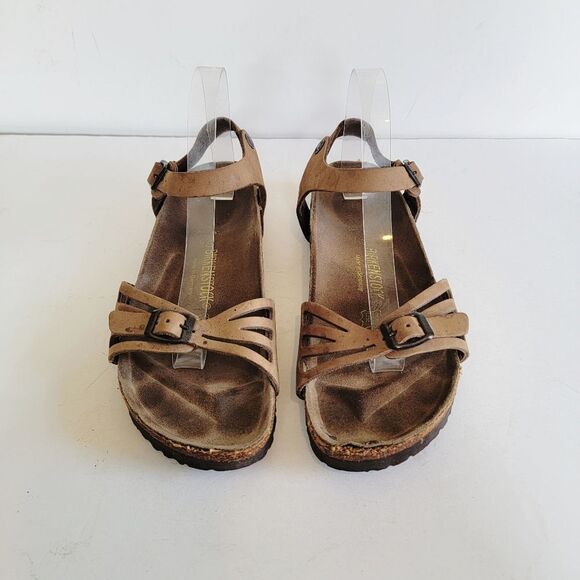 Birkenstock Bali EU 40 Medium/Narrow Tan Brown Ankle Buckle Two Strap Sandals - Picture 2 of 16